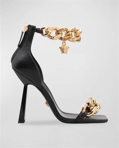 versace chain strap sandals|Versace Women's Medusa Chain High Heel Sandals.